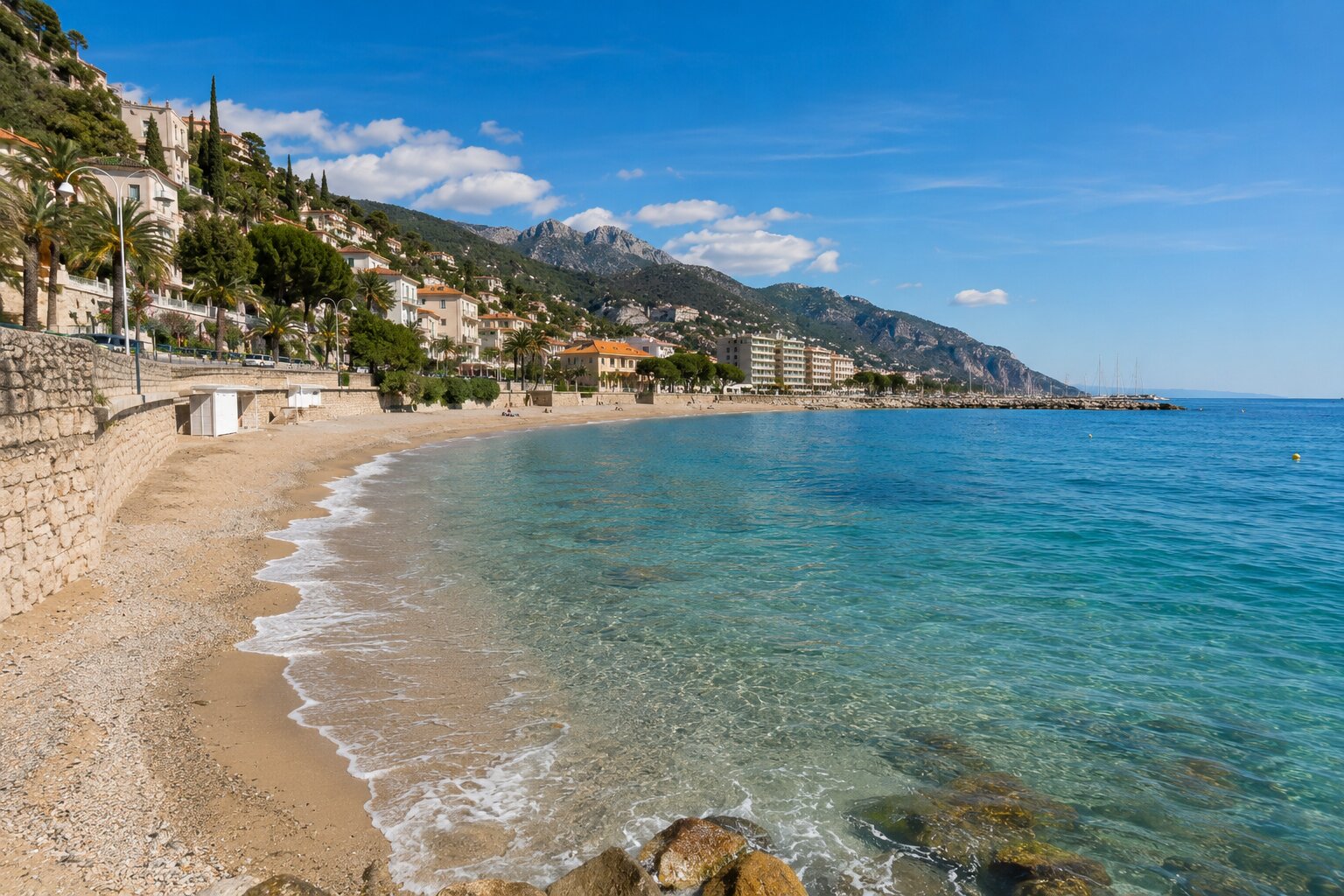 Illustration de la Plage Rondelli a Menton