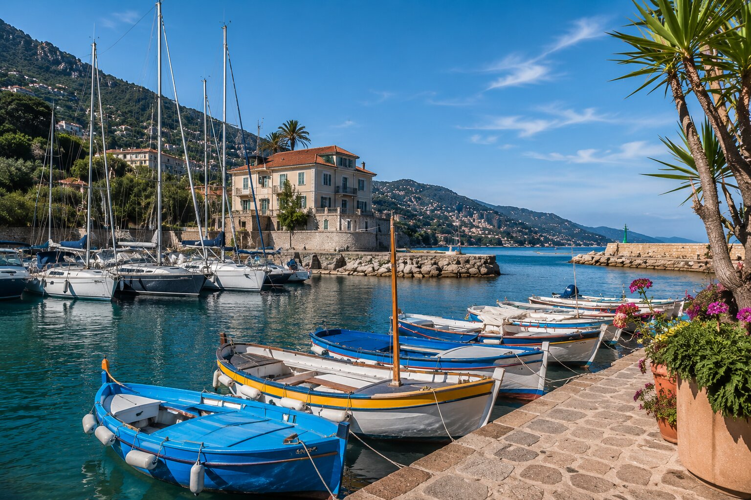 Illustration du Port de Garavan a Menton