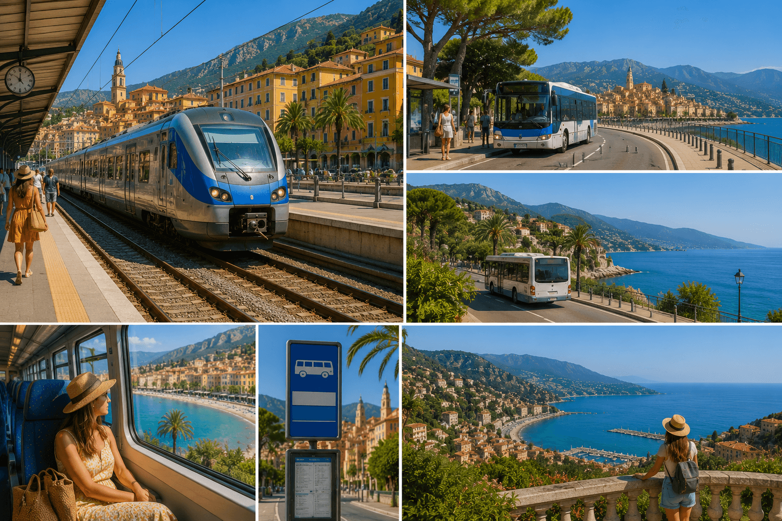 Illustrazione dei trasporti pubblici a Mentone