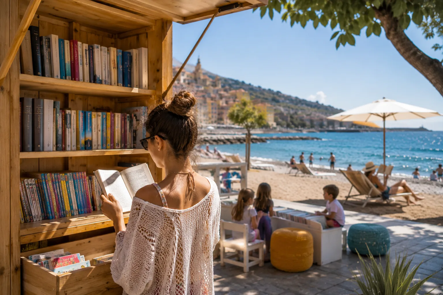 Project illustration for Beach library in Menton