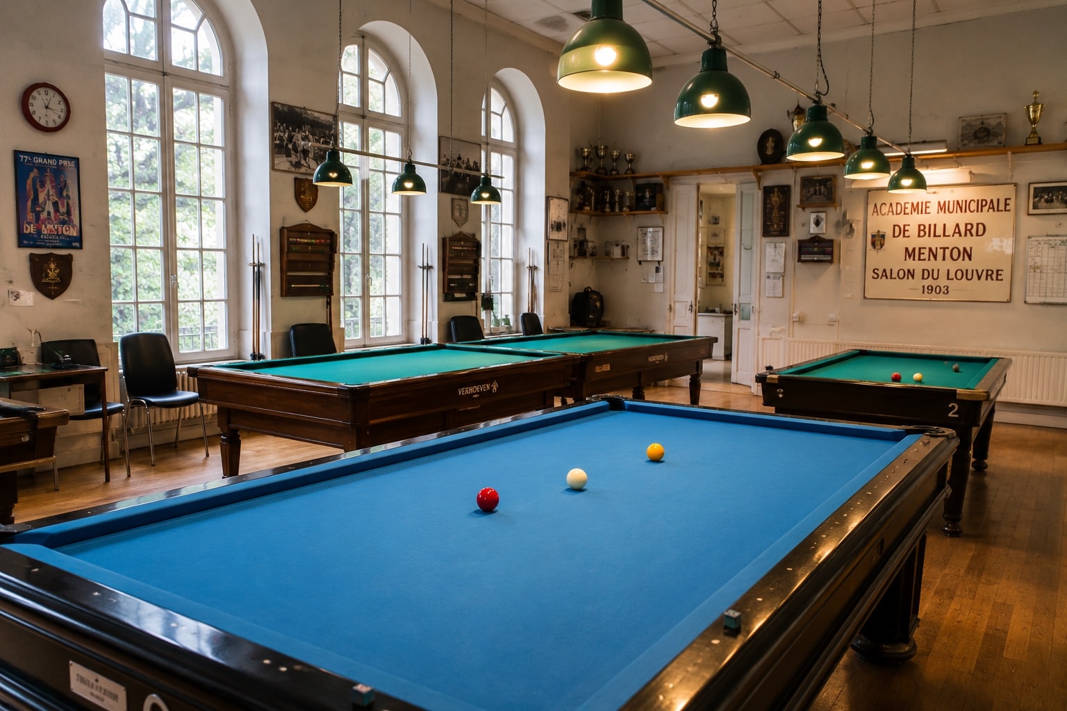 Illustration of the Academie municipale de billard in Menton