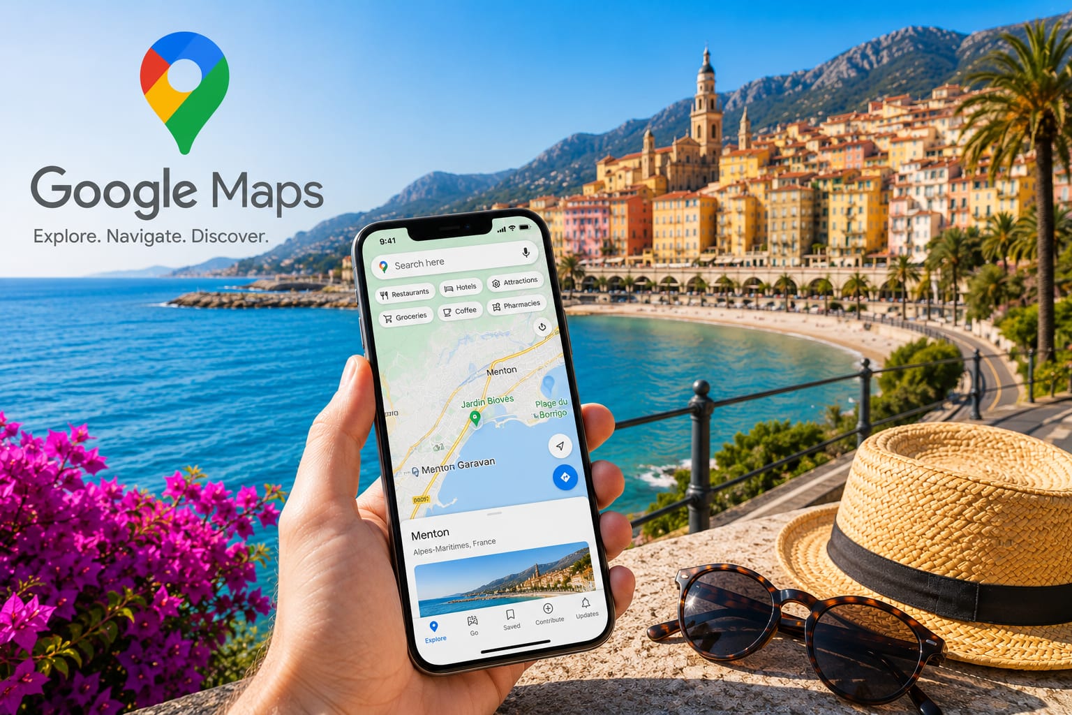 Google Maps app card illustration