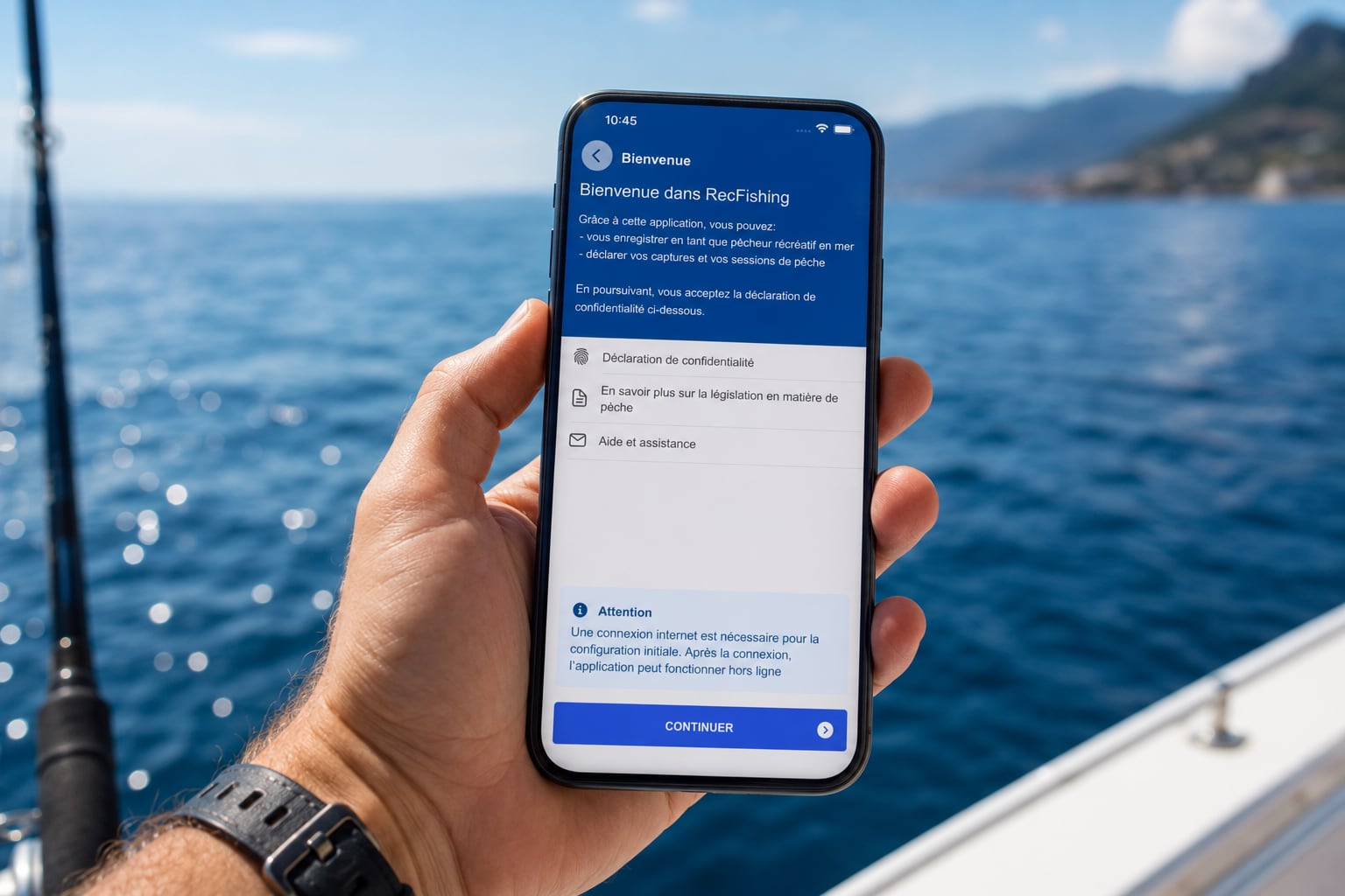 RecFishing application for French Mediterranean recreational fishing registration