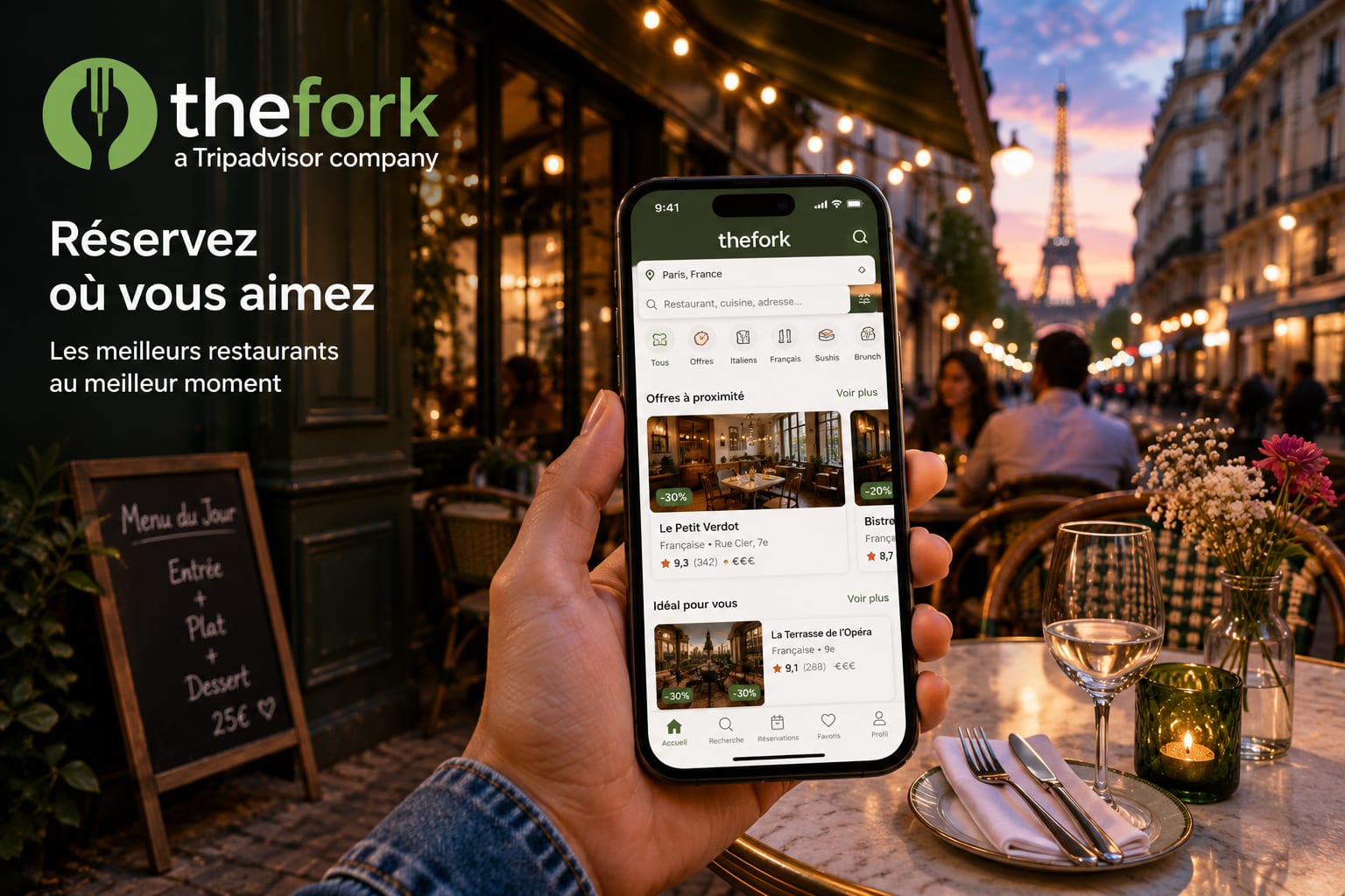 TheFork app card illustration