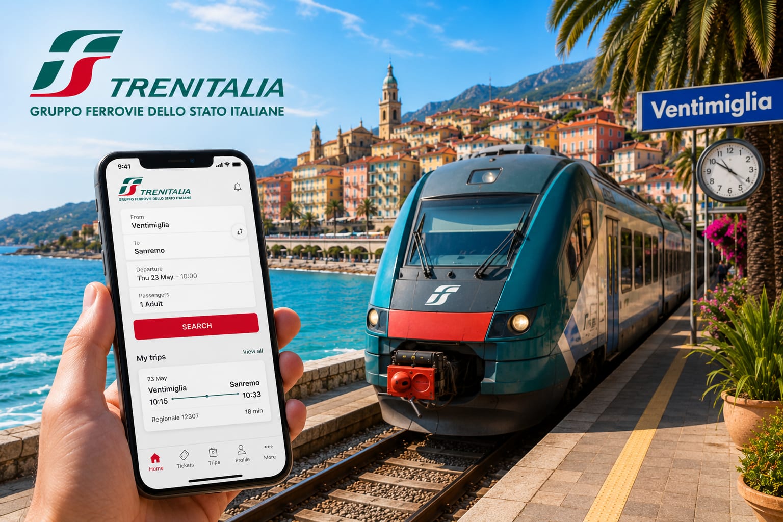 Trenitalia app card illustration