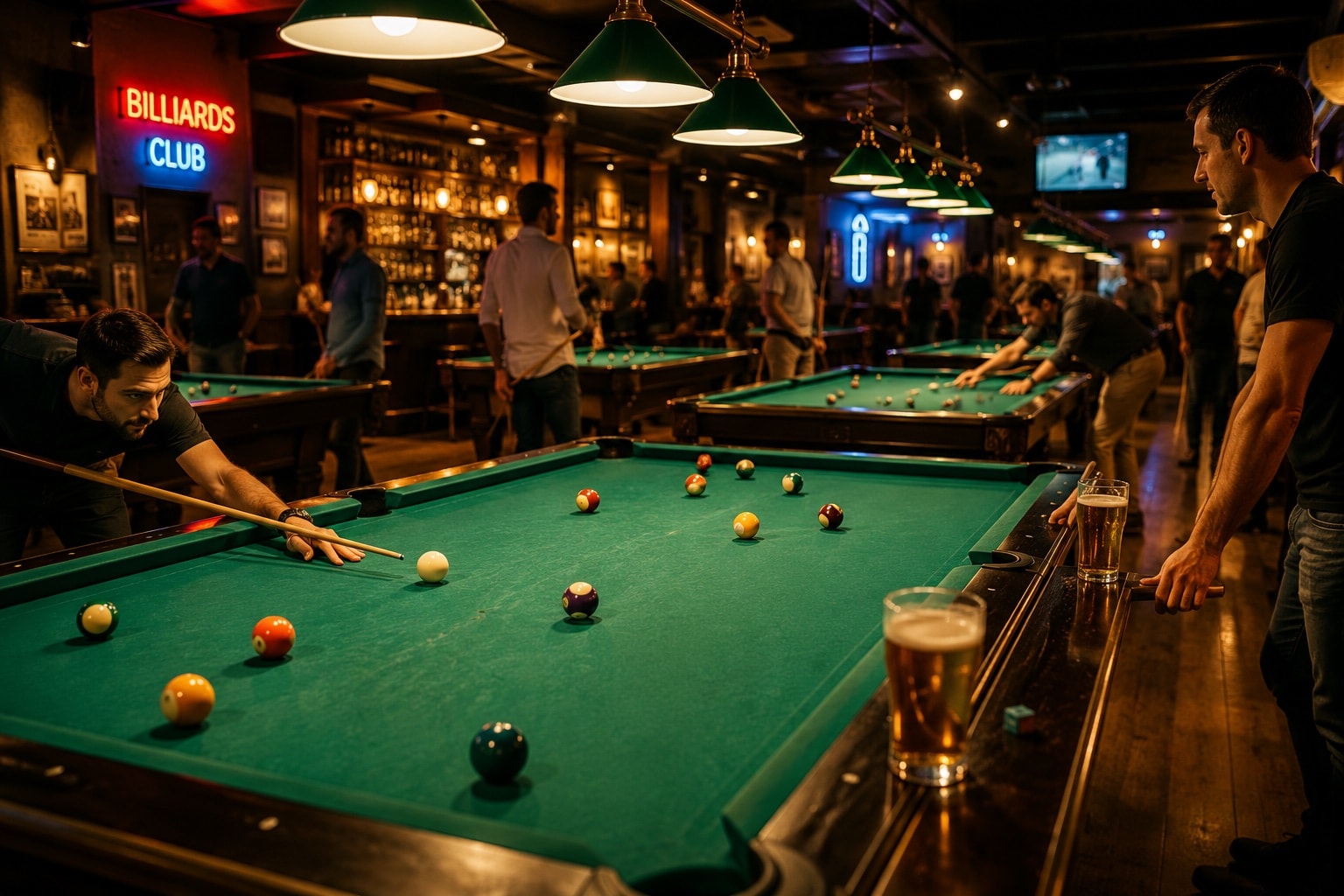 Billiards table for an evening in Menton