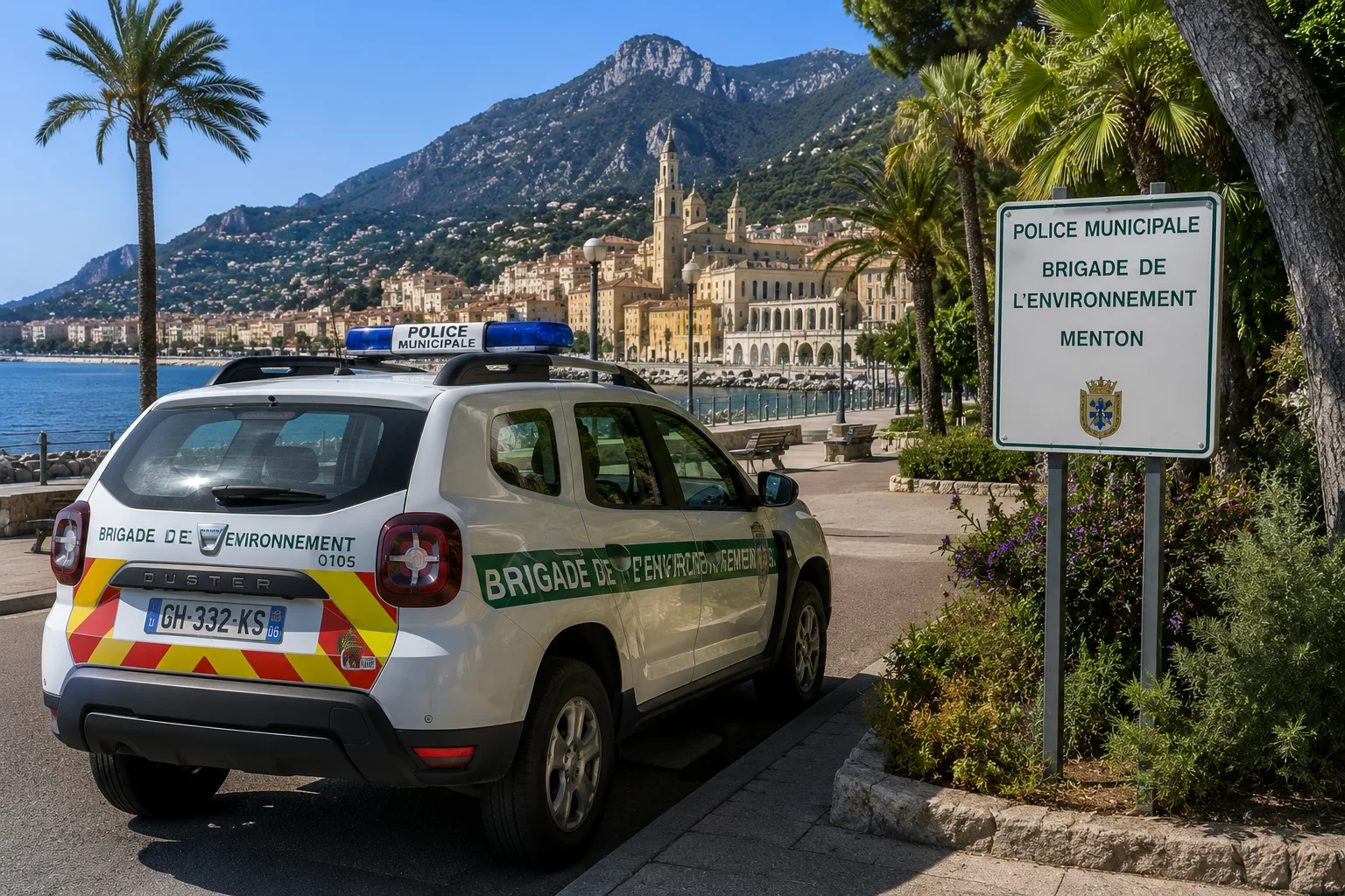 Illustration of Menton's environmental brigade