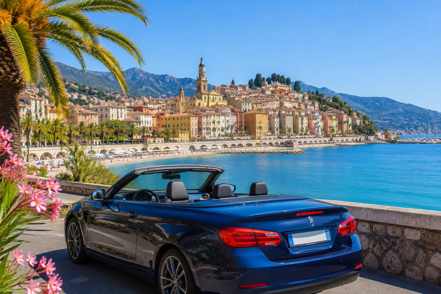 Car rental and Riviera driving from Menton