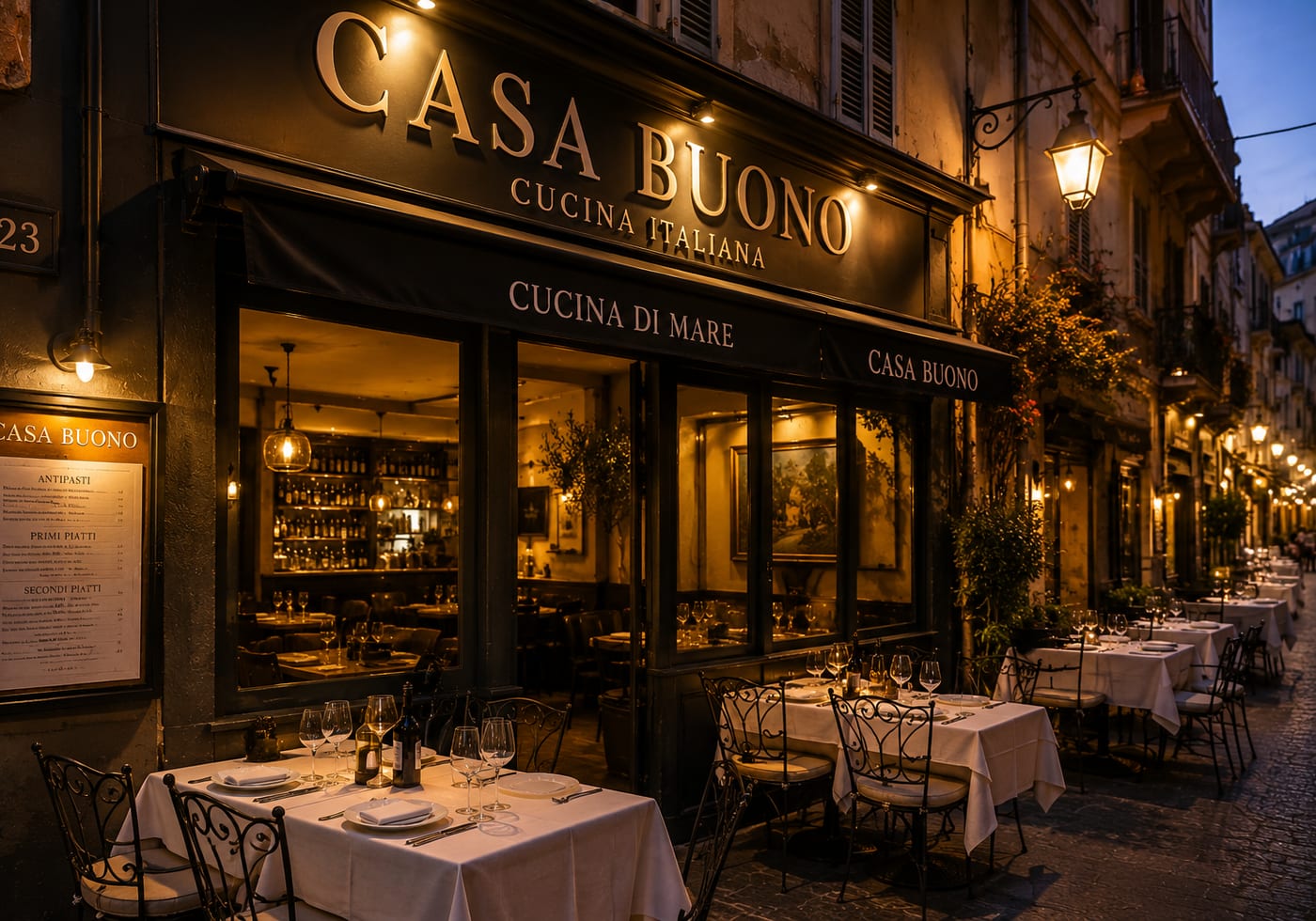 Illustration of Casa Buono restaurant in Ventimiglia
