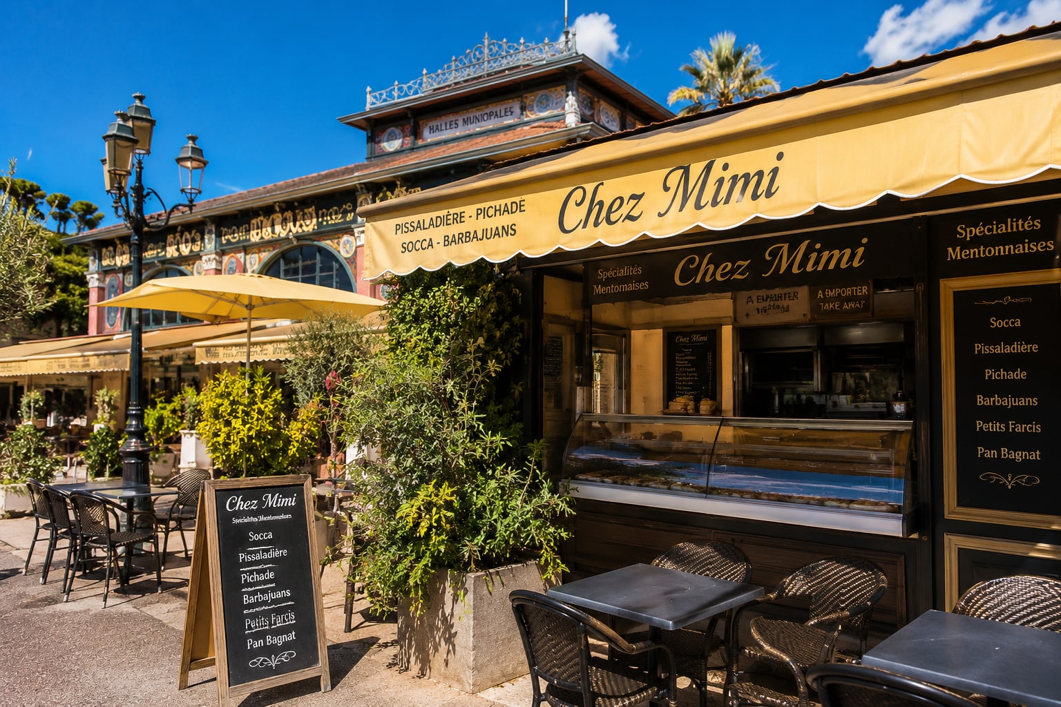 Illustration of Chez Mimi market bites in Menton