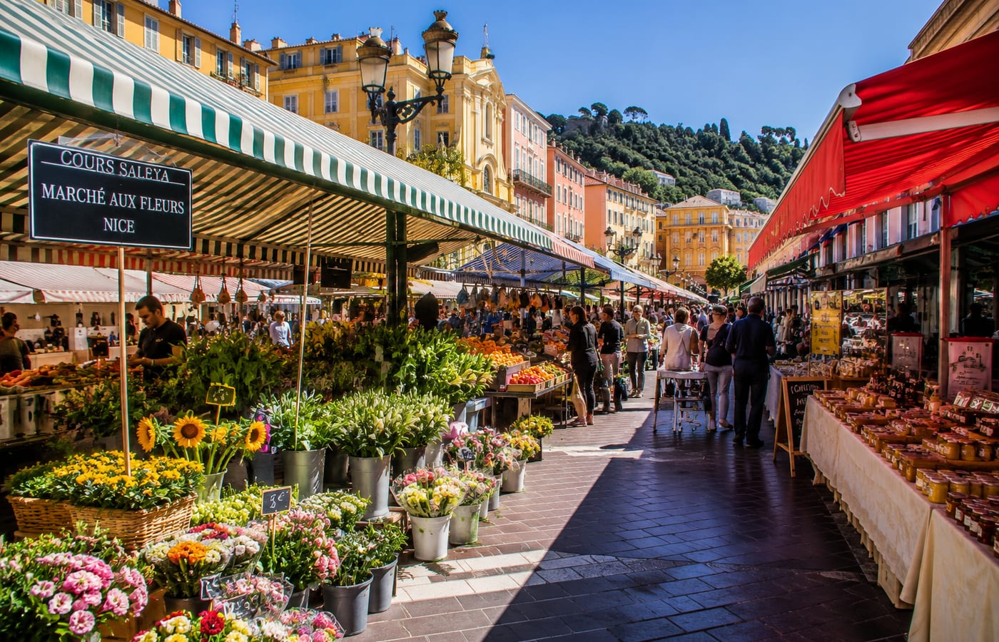 Illustration of Cours Saleya Market in Nice