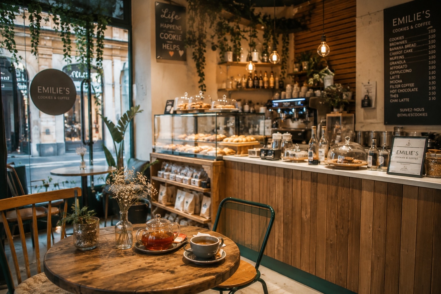 Illustration of Emilie's Cookies Coffee Shop in Nice