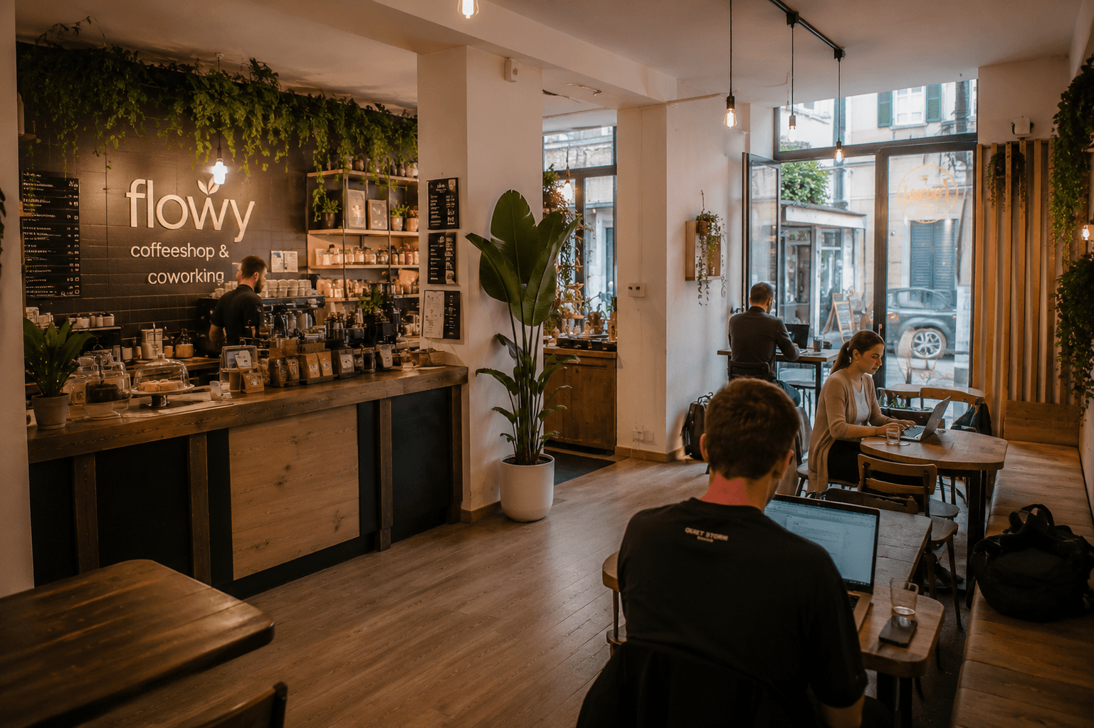Flowy coworking and coffee space in Menton
