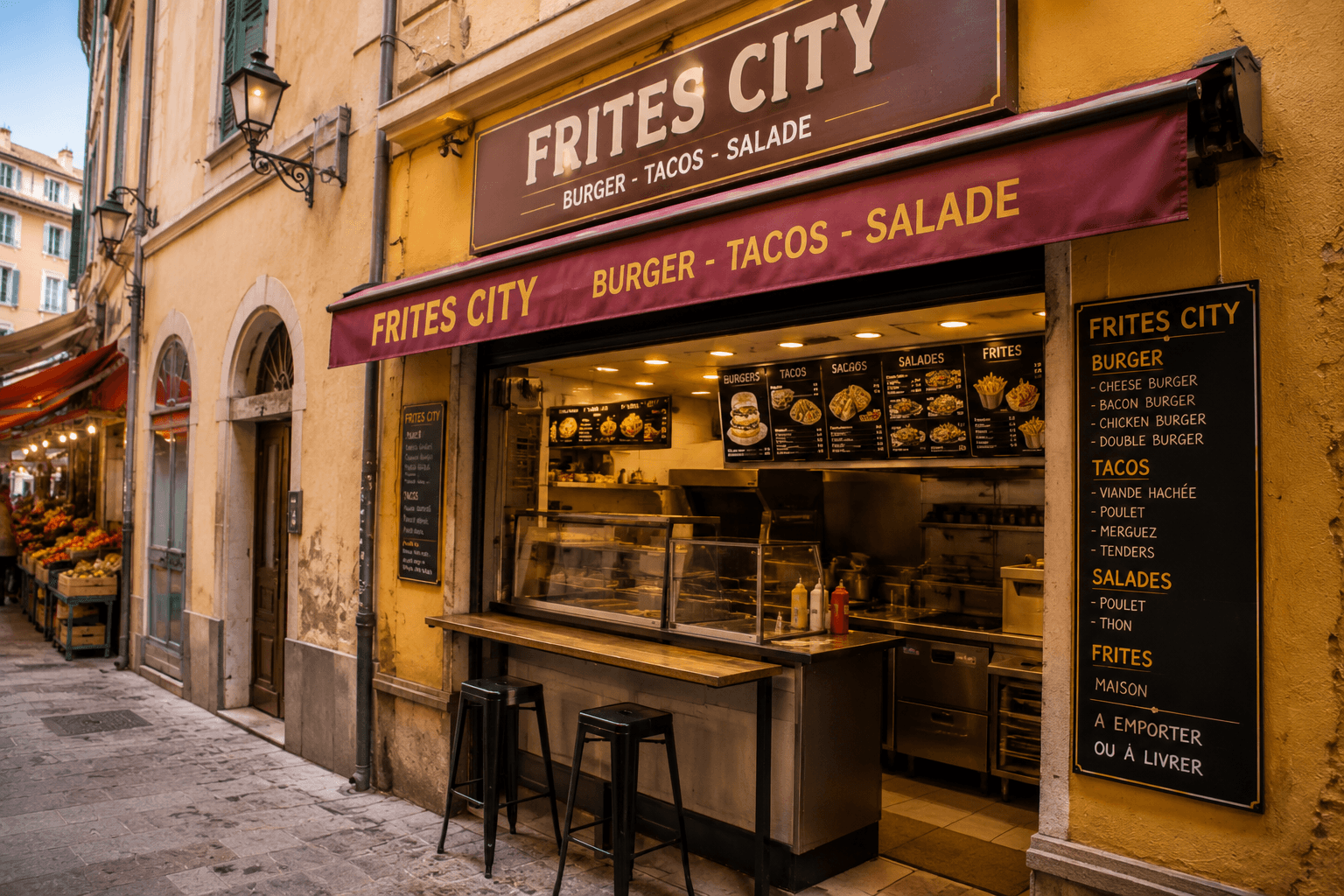 Illustration of Frites City in Menton