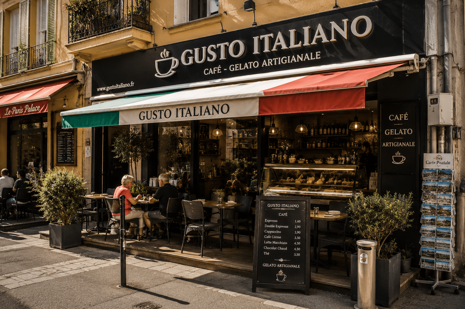 Gusto Italiano coffee spot in Menton