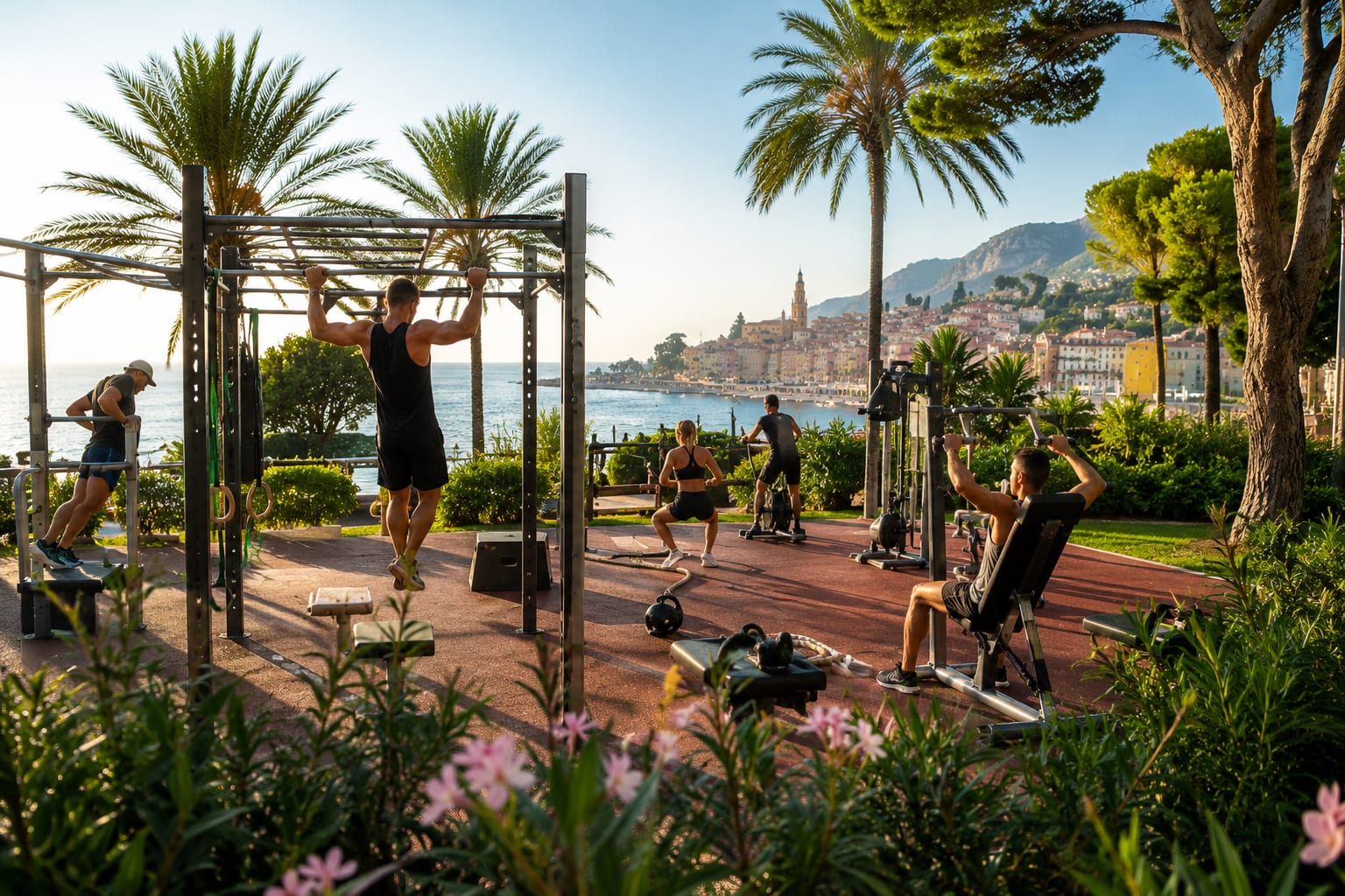 Fitness training in Menton
