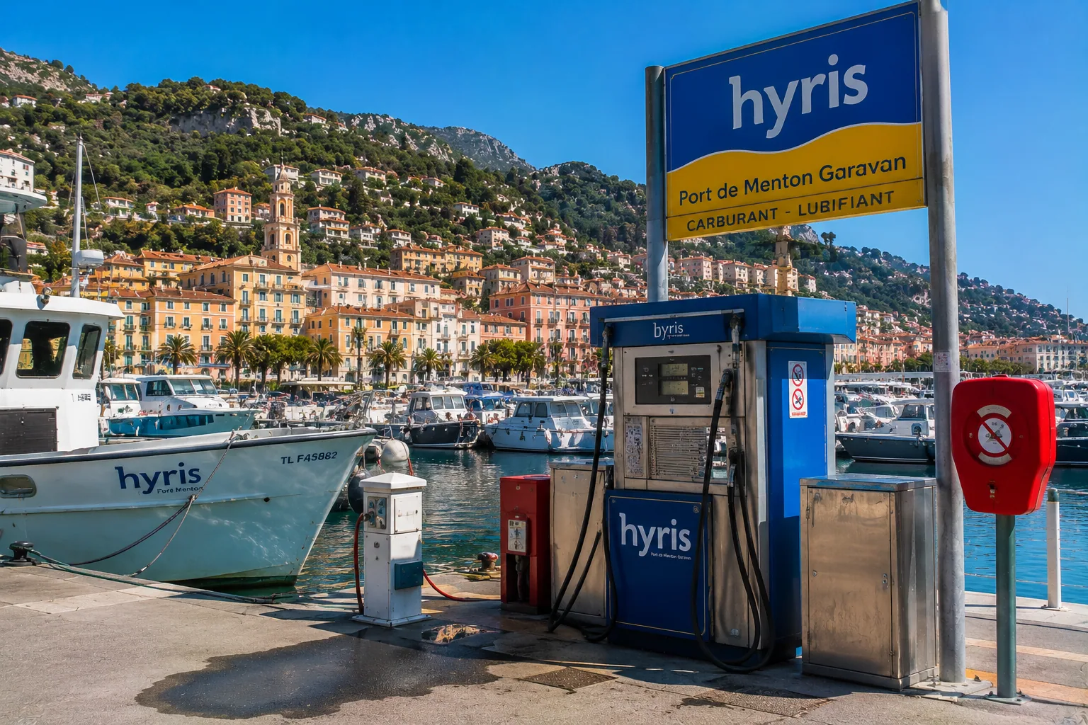 Illustration of Hyris marine fuel at Port de Menton Garavan
