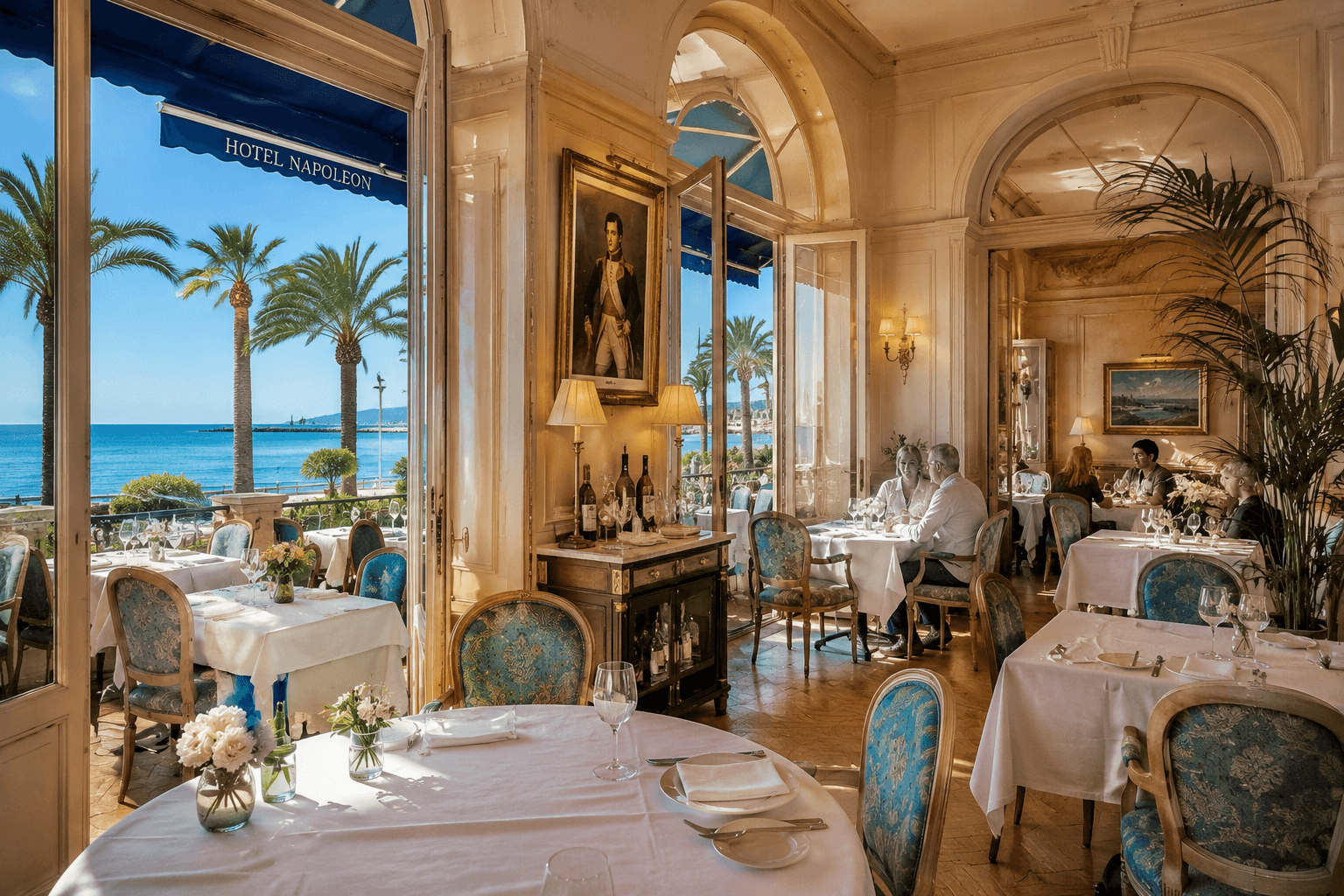 Illustrazione di Il Ristorante all'Hotel Napoleon a Mentone