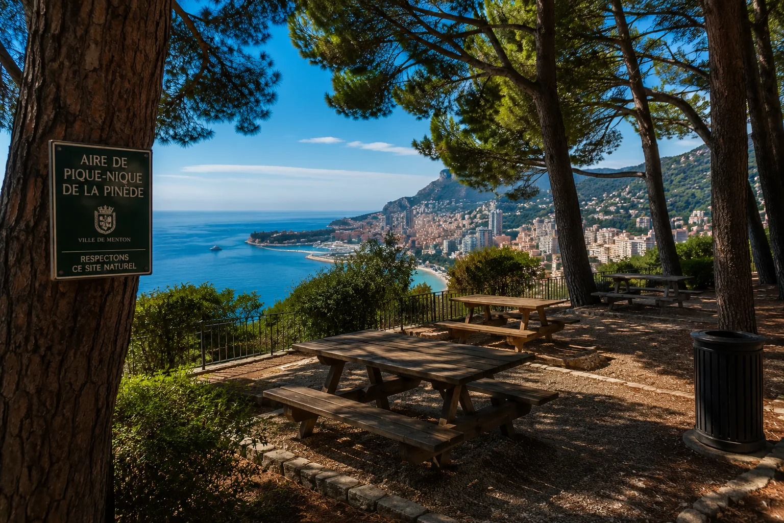 Illustration of La Pinède picnic area in La Turbie