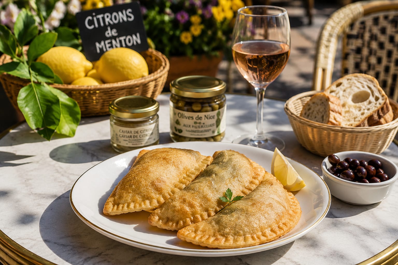Barbajuans and market picnic bites for Menton