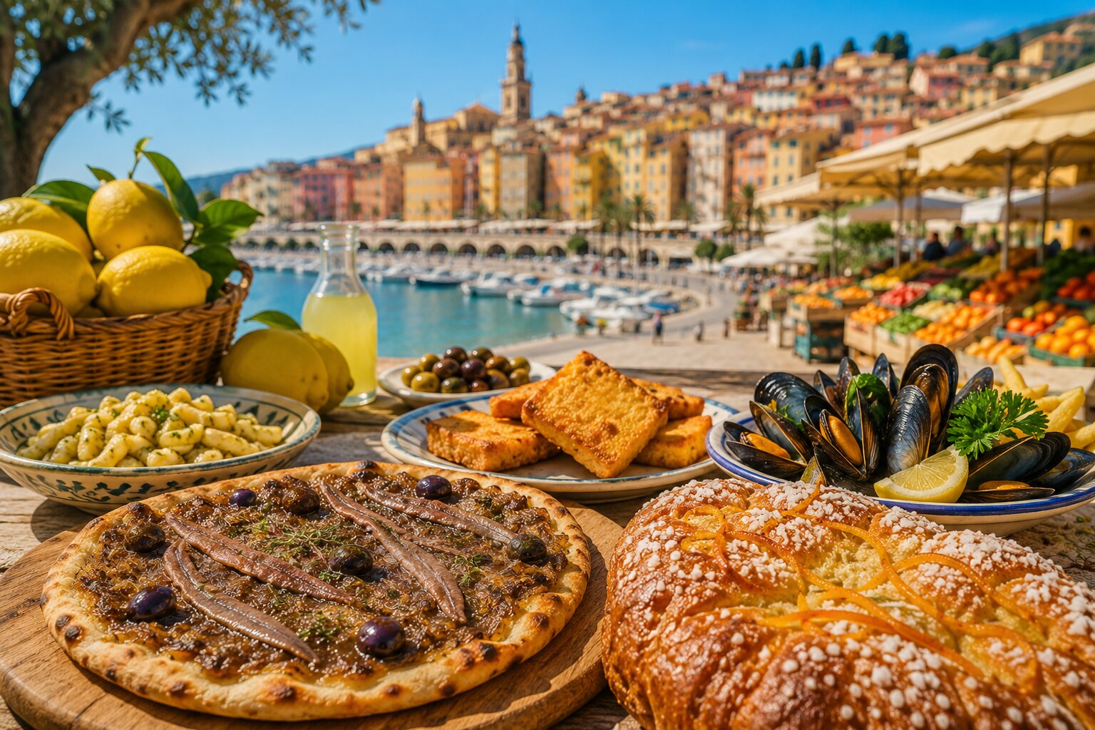Illustration of local food in Menton