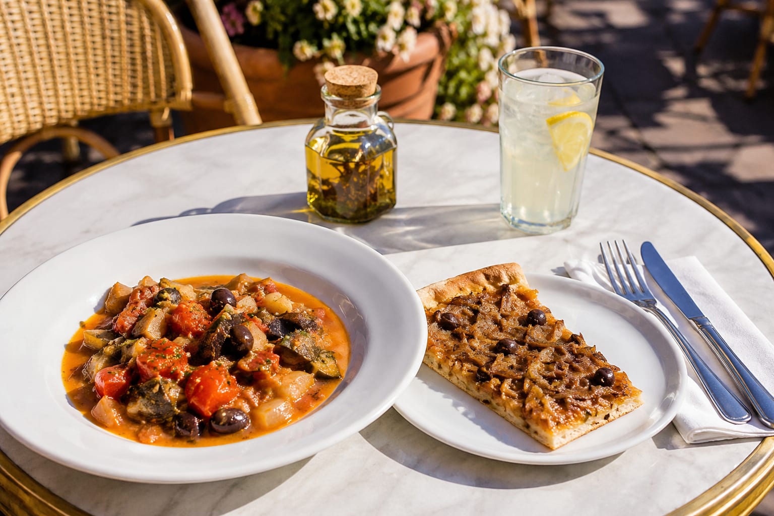 Pichade and pissaladière with local market food in Menton