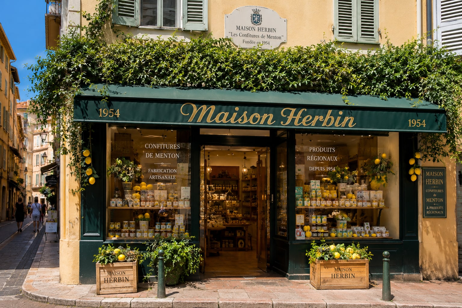 Illustration of Maison Herbin citrus jams and gifts in Menton