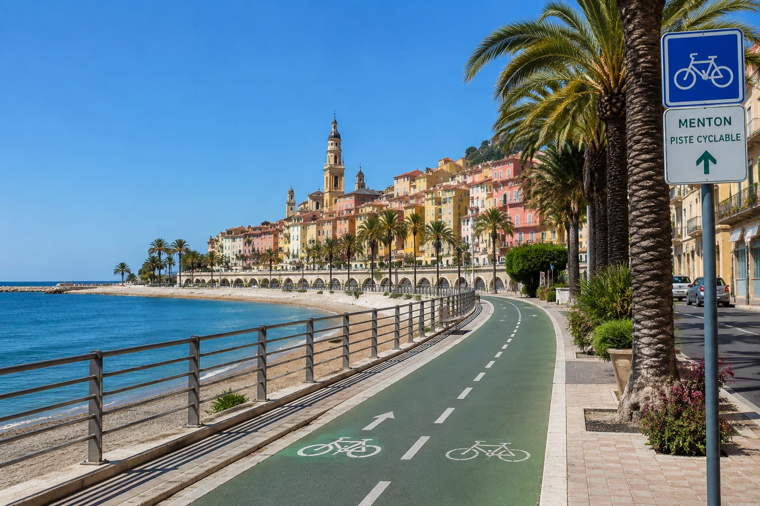 Illustration of the Menton cycle path