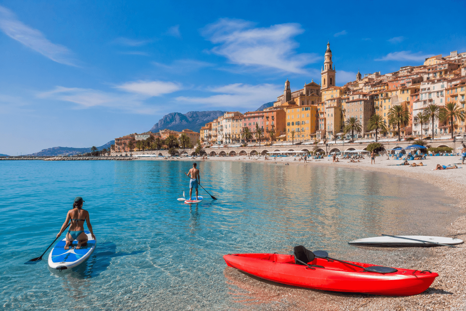 Illustration of Menton water sports bay