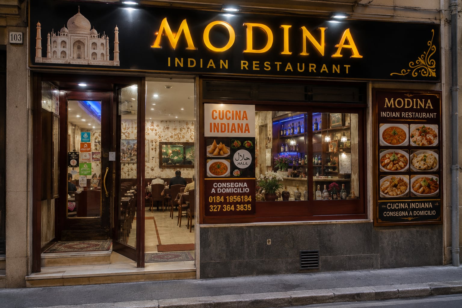 Illustration of Modina Indian Restaurant in Sanremo