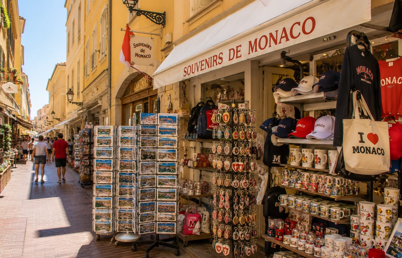 Illustration of souvenir shops in Monaco-Ville