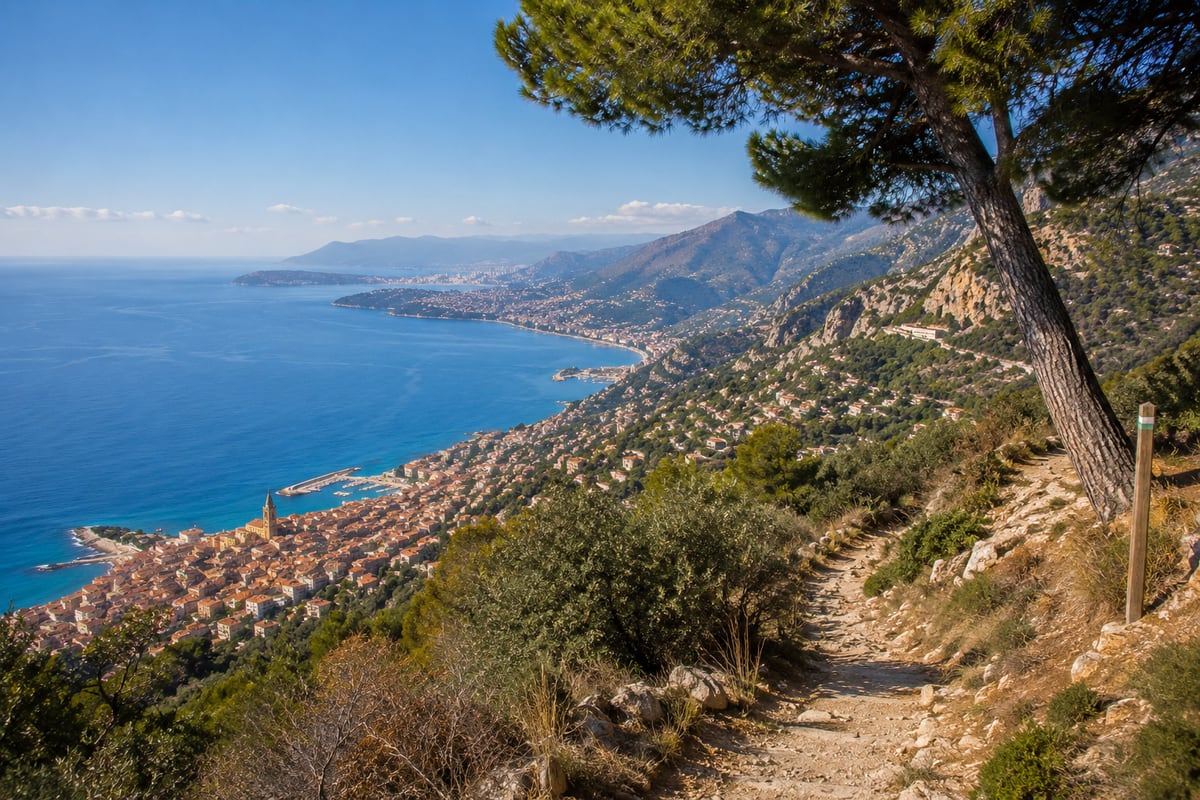 Illustration of Mont Gros viewpoint above Menton