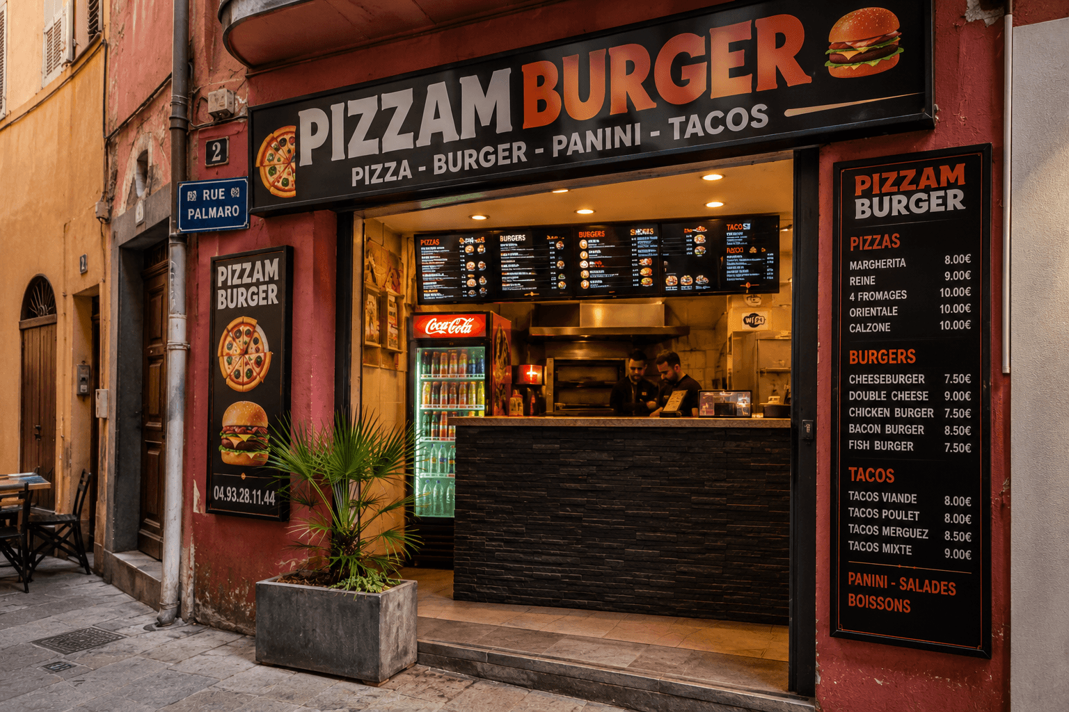 Illustration of Pizzamburger in Menton