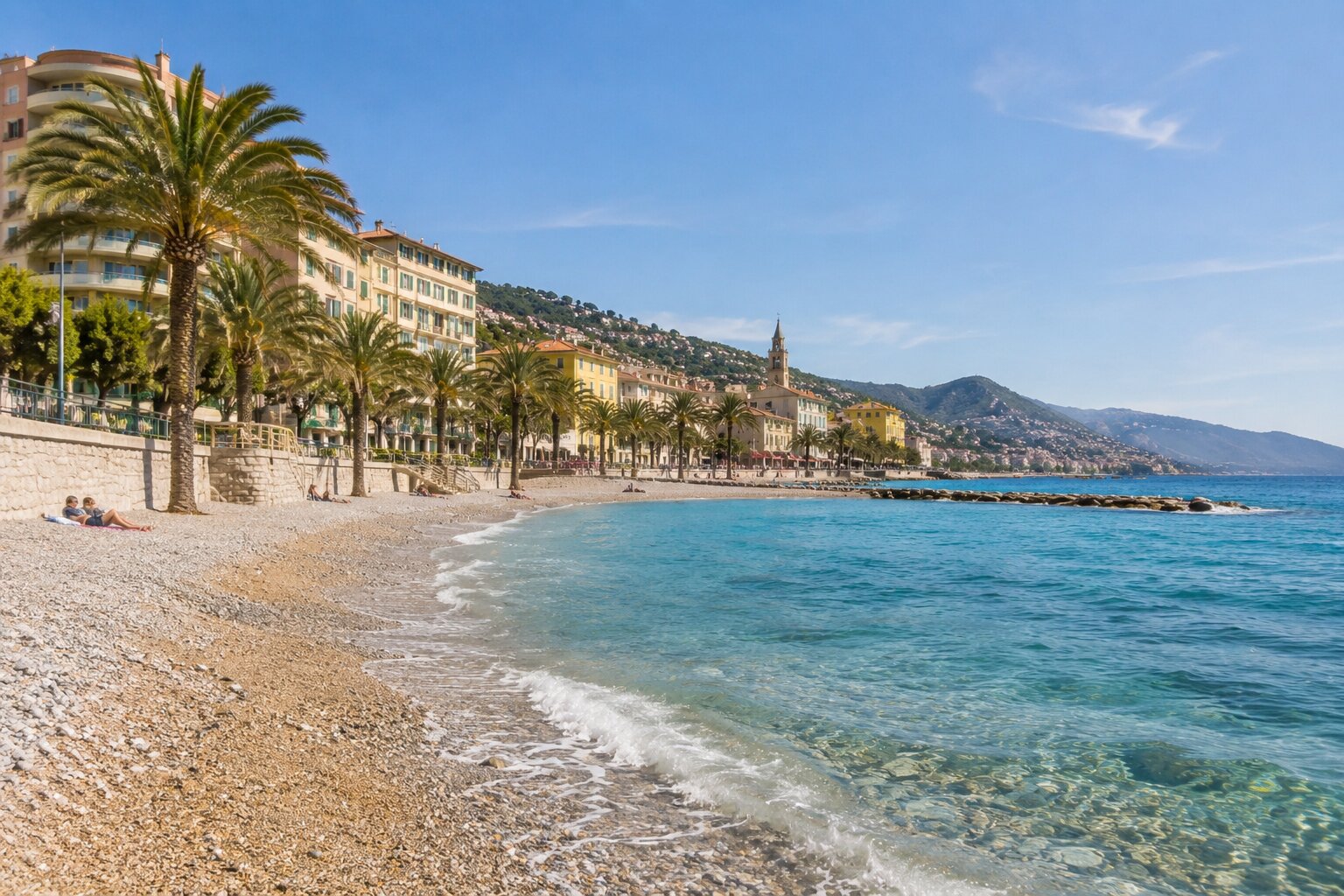 Illustration of Plage du Fossan in Menton