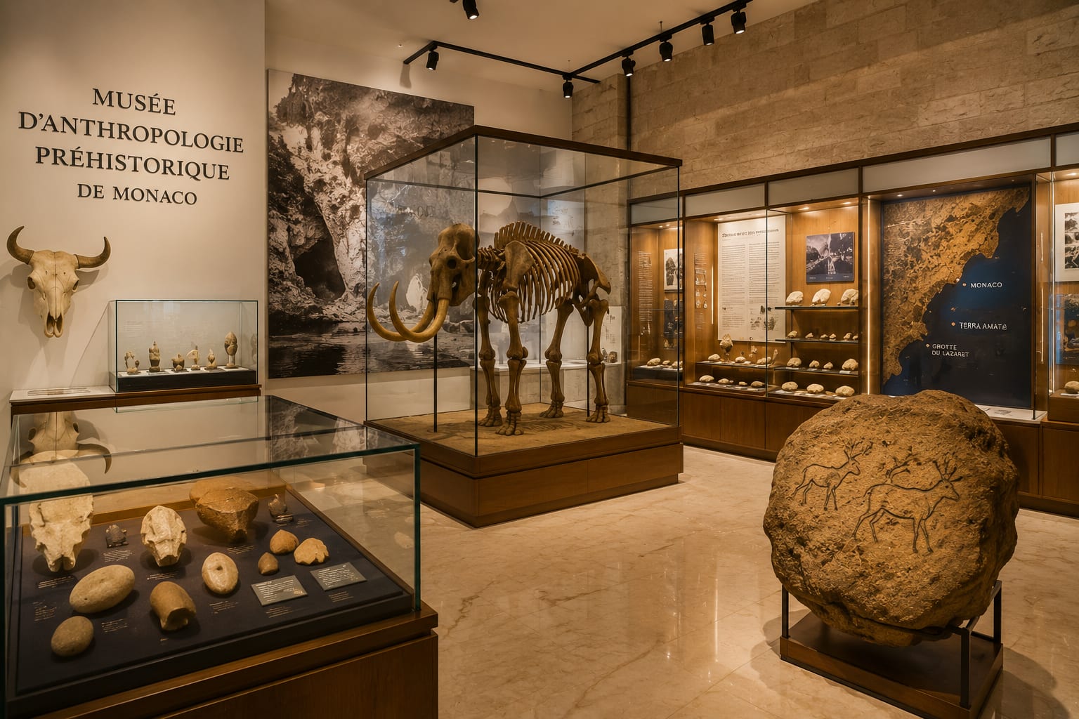Illustration of the Museum of Prehistoric Anthropology of Monaco