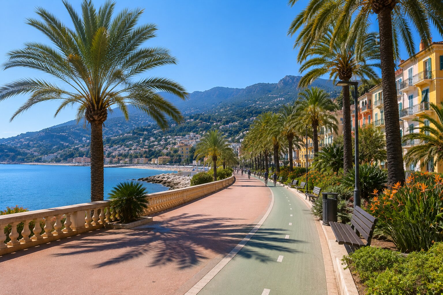 Illustration de la Promenade du Soleil a Menton