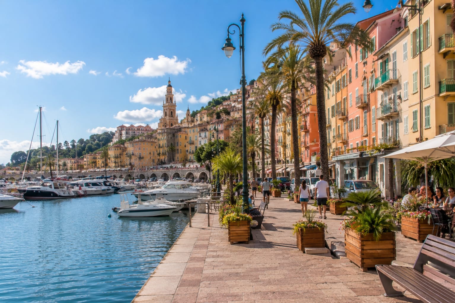 Illustration of Quai Bonaparte in Menton