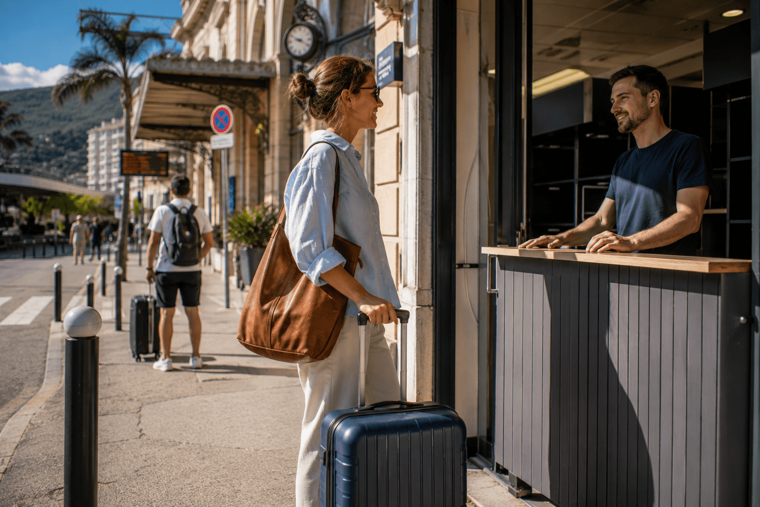 Illustration of Luggage Storage Menton Train Station - Radical Storage