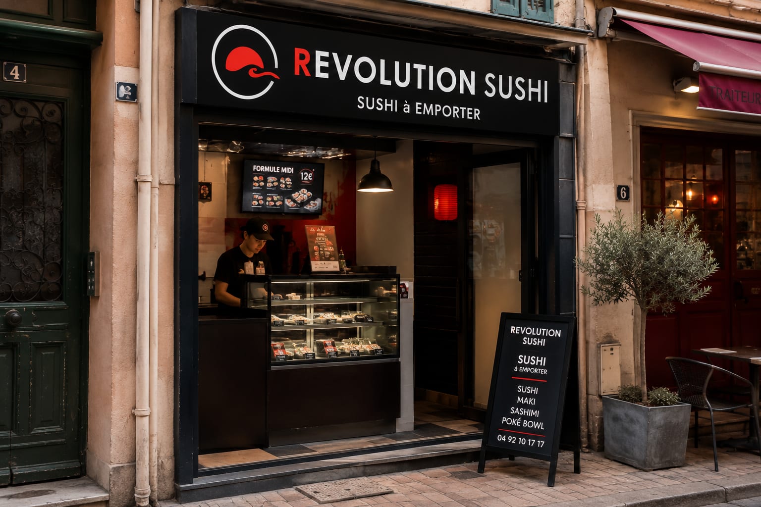 Illustration of Revolution Sushi takeaway in Menton