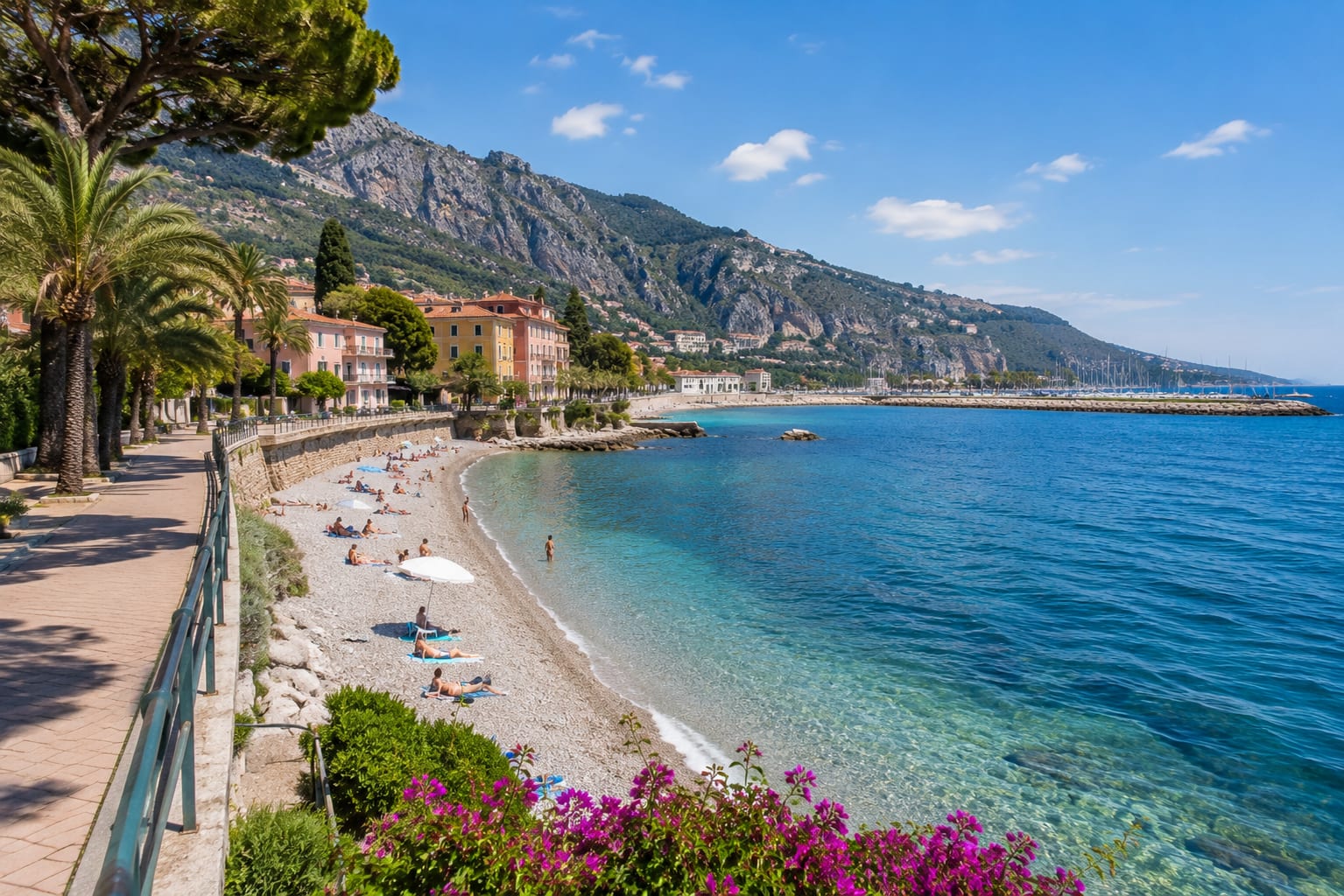 Ілюстрація Plage Rondelli у Ментоні