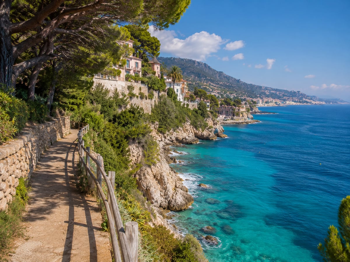 Illustration of the Roquebrune-Cap-Martin coastal walk