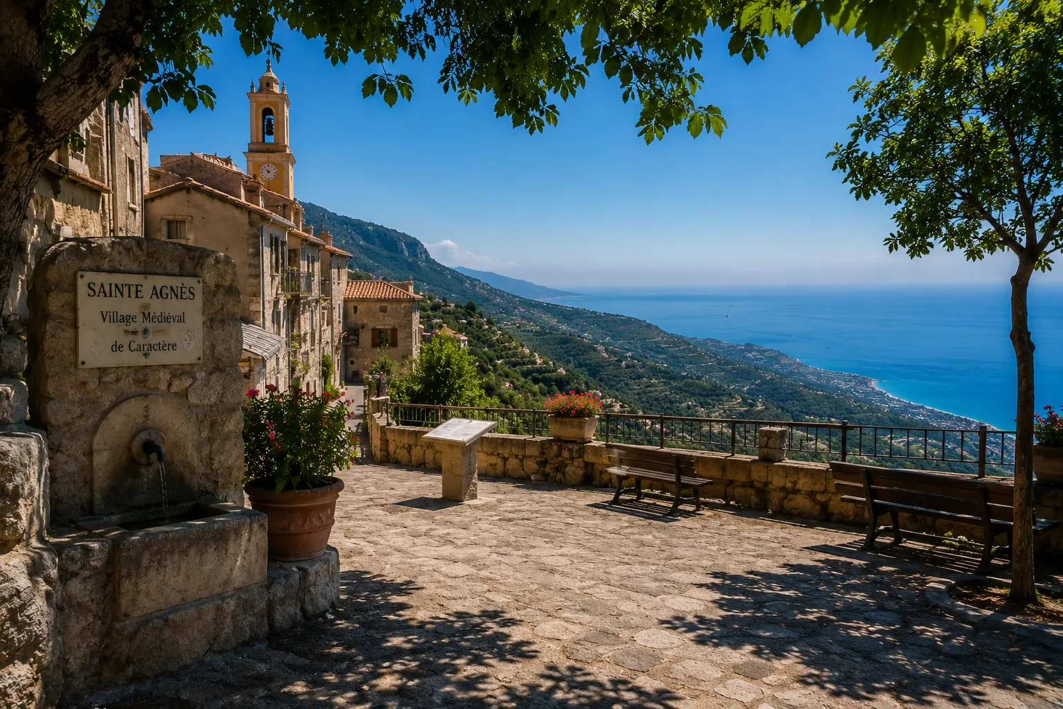 Illustration of Sainte-Agnès above Menton