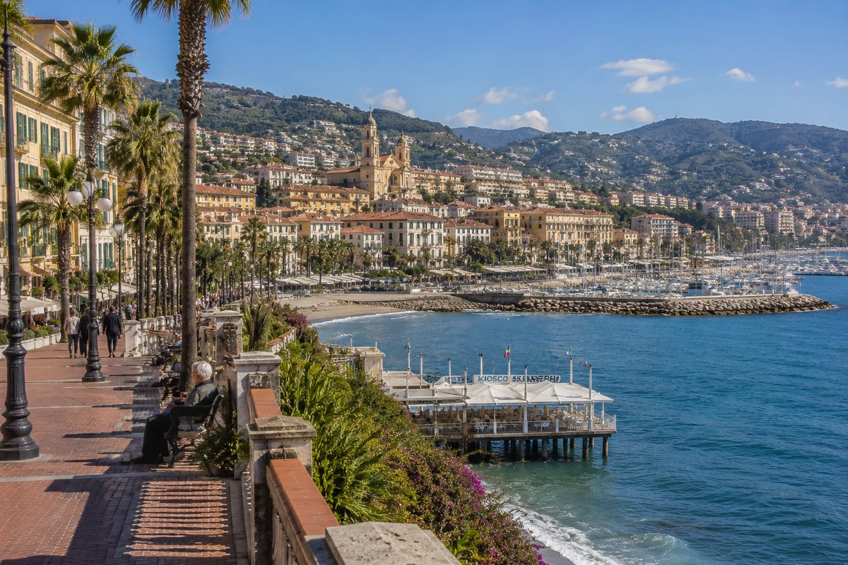 Illustration of Sanremo on the Italian Riviera