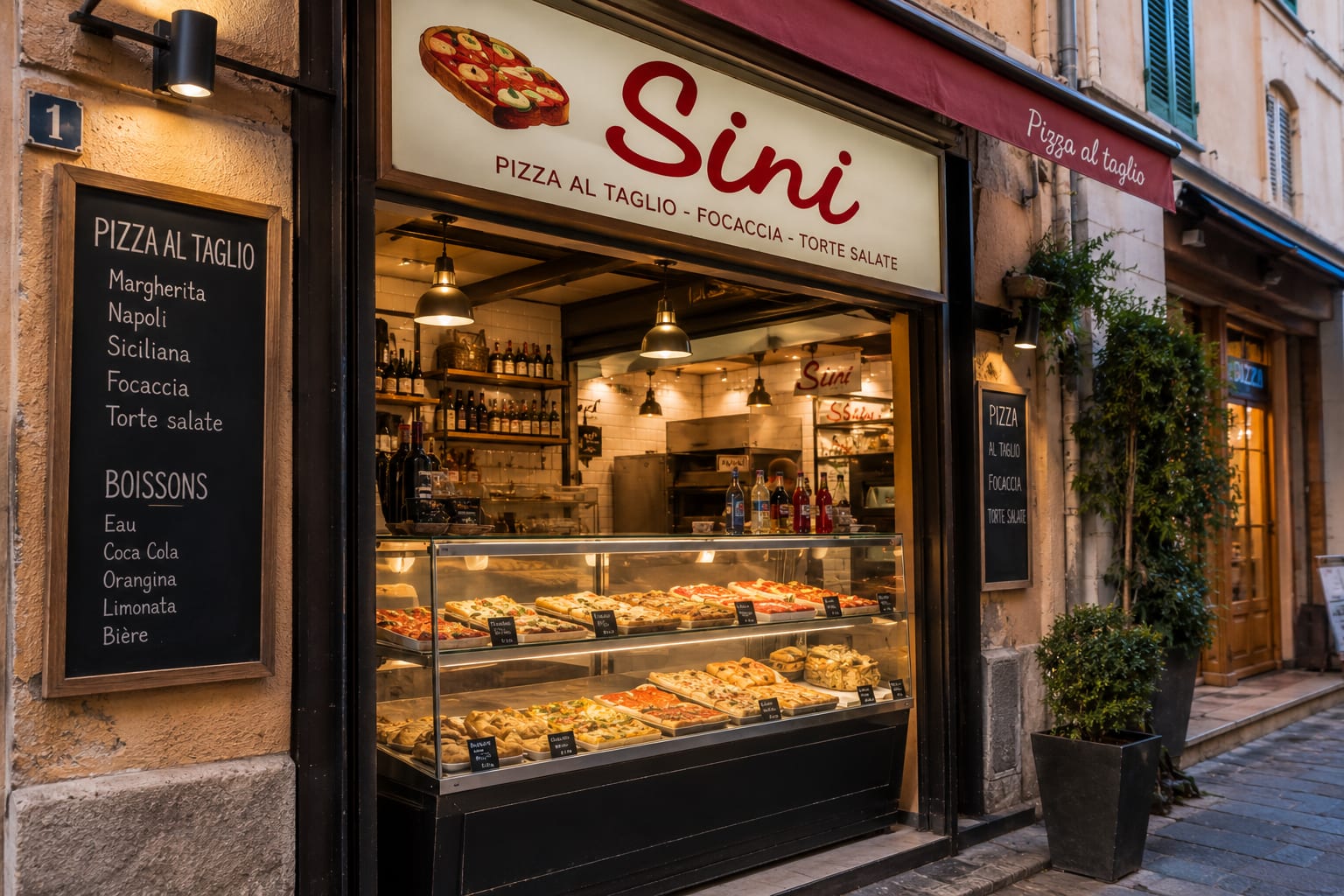 Illustration of Sini pizza al taglio near Menton market