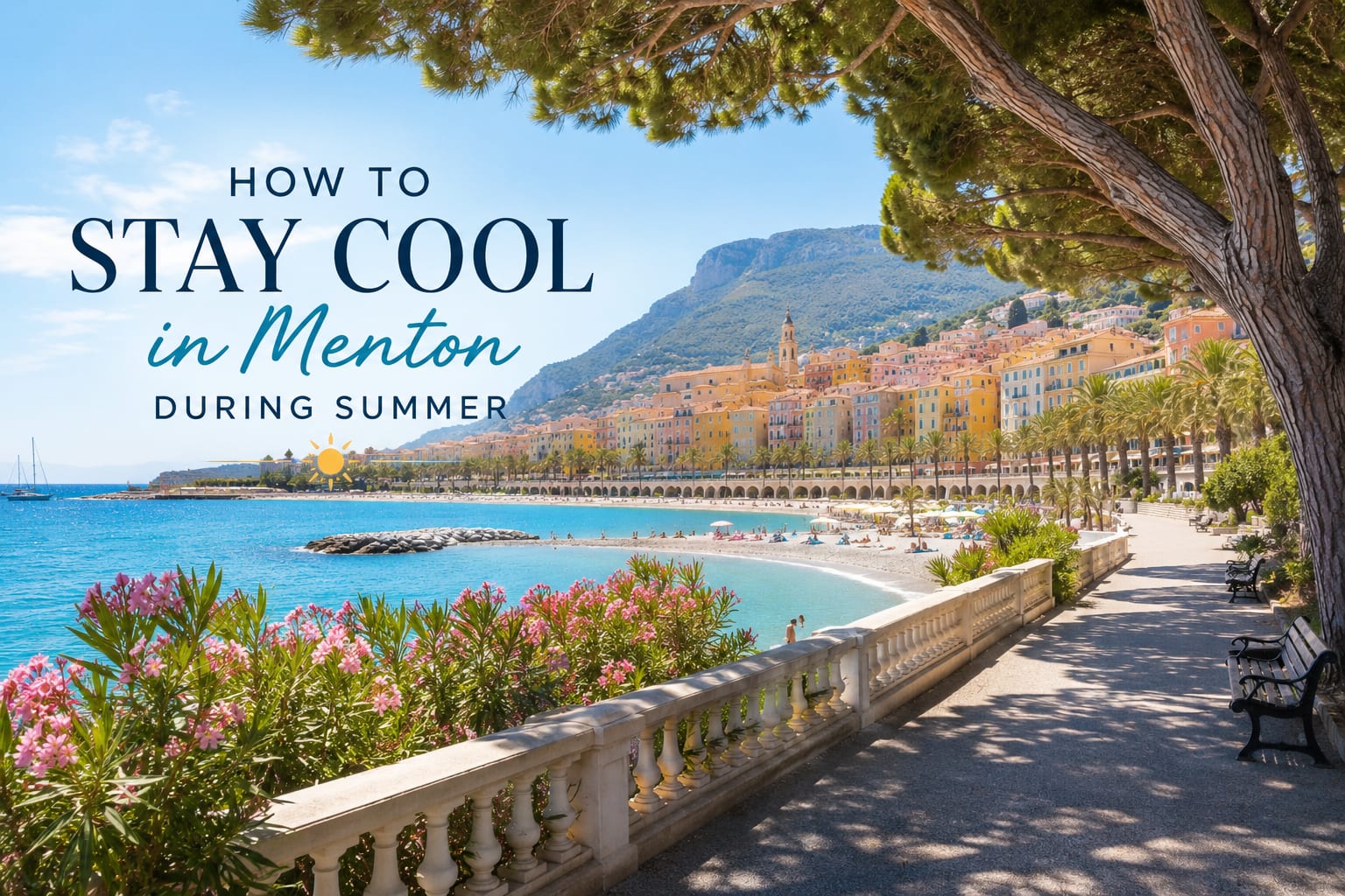 Illustration of staying cool in Menton during summer