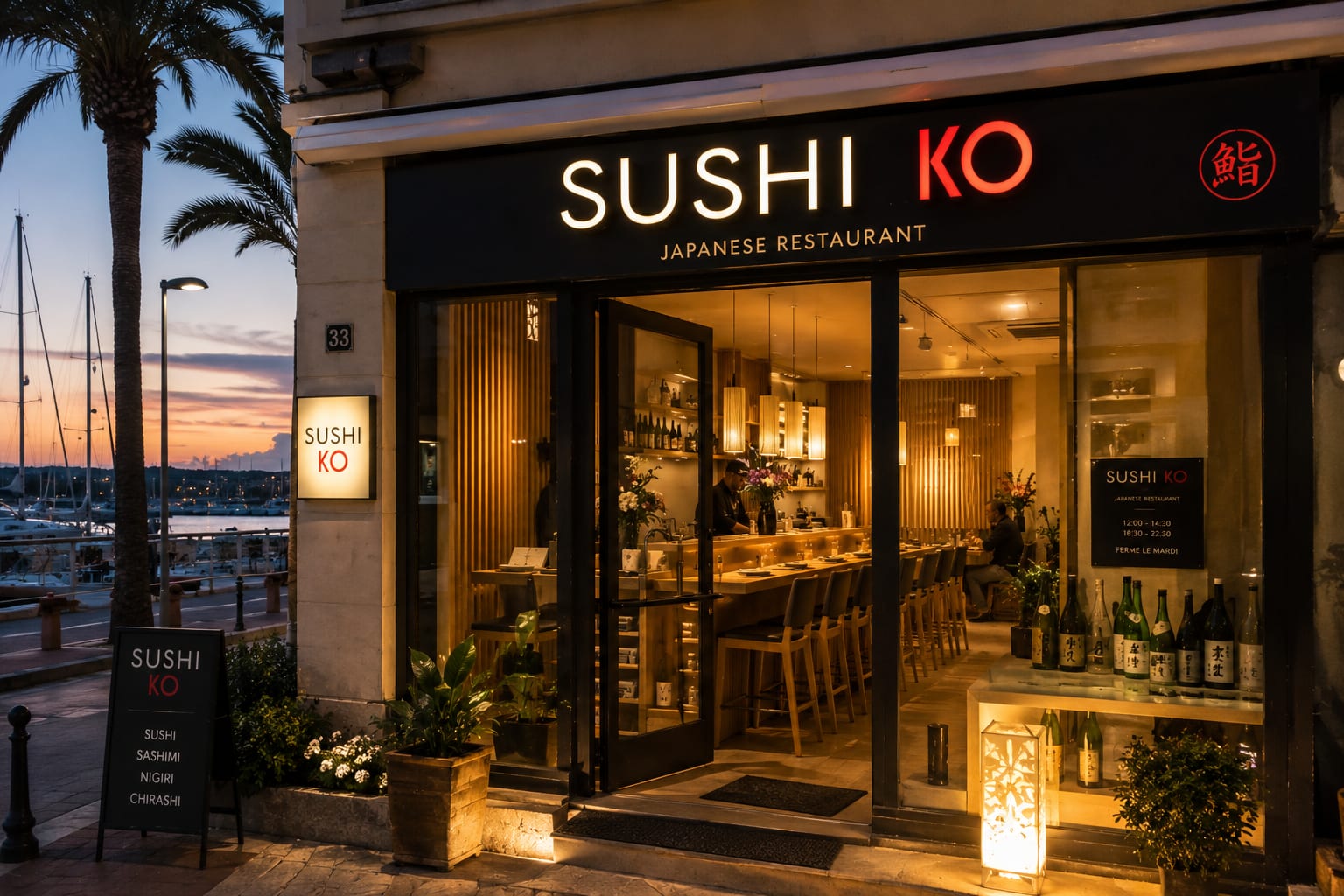 Illustration of Sushi Ko at Port Garavan in Menton