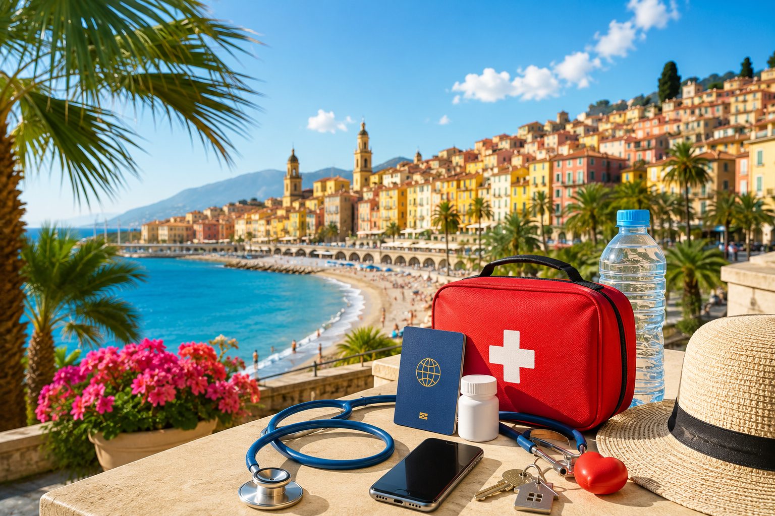Illustration of useful emergency contacts in Menton